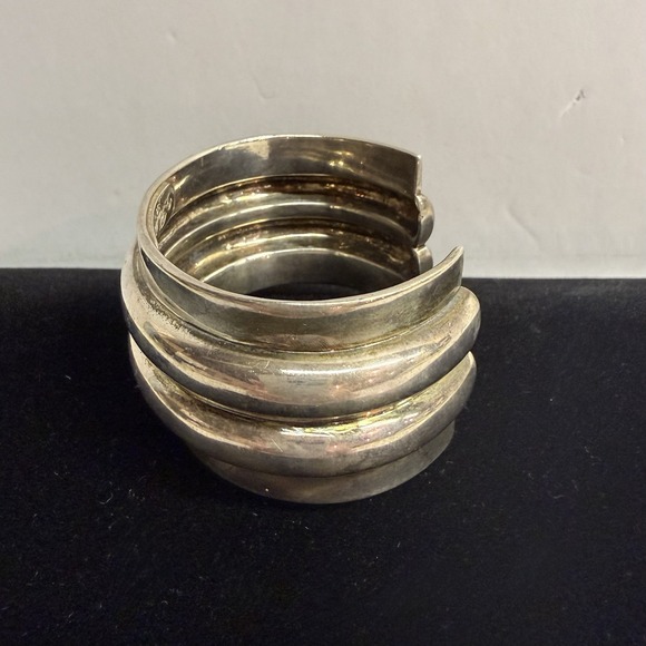 90's Ralph Lauren Classic Sterling Cuff Bracelet 74grams 1.25" Wide - Picture 2 of 8